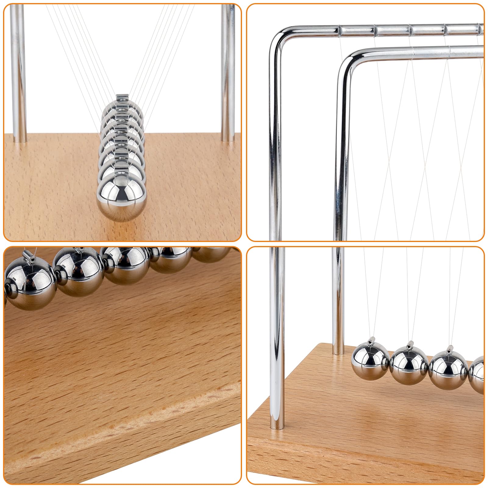 Smilesorg Newton's Cradle Balance Balls — Fascinating Physics Gadget (7 Beads)